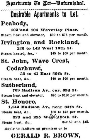 "Desirable Apartment to Let," New York Times