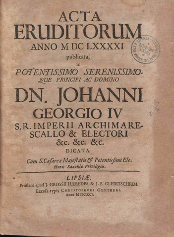 Fundação da revista Acta eruditorum