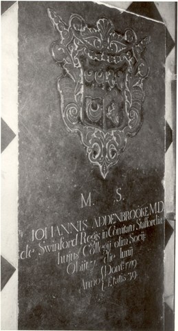 Memorial plaque to John Addenbrooke