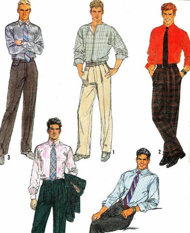 1980-1989 mens pleated trousers