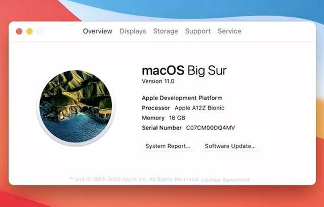 Mac Os X Big sur