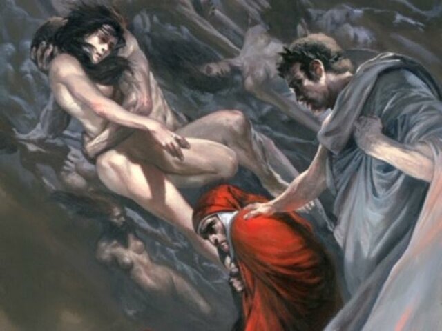 L'INCONTRO CON PAOLO E FRANCESCA NEL SECONDO GIRONE DELL'INFERNO.