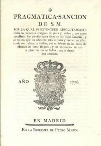 Publicación de la Pragmática Sanción de 1789.