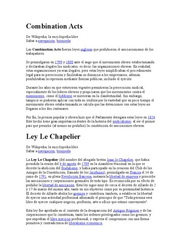 Las Combination Laws prohíben las asociaciones obreras