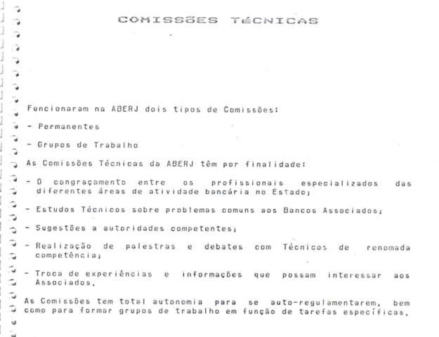 Comissões técnicas da Aberj durante o ano de 1992