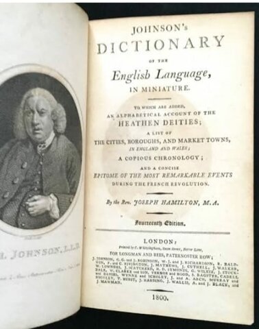 Samuel Johnson publishes “A dictionary of the English language”
