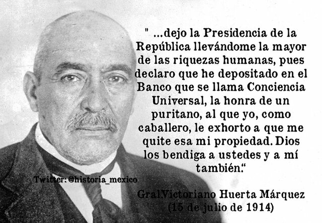 Victoriano Huerta renuncia a la presidencia
