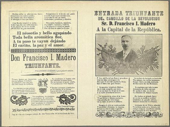 Concluye el Porfiriato e Inicia la presidencia de Madero.