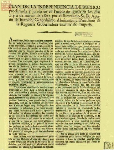 Plan de Iguala: independencia de México
