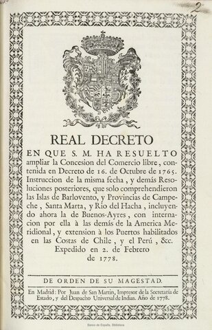 Decreto de libre comercio.