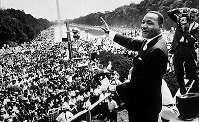 Martin Luther King Jr delivers his "I Have a Dream" Speech
