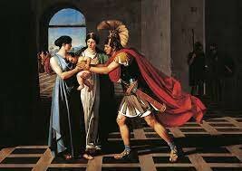 Ettore saluta Andromaca