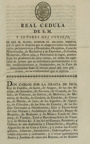 Primeras medidas desamortizadoras