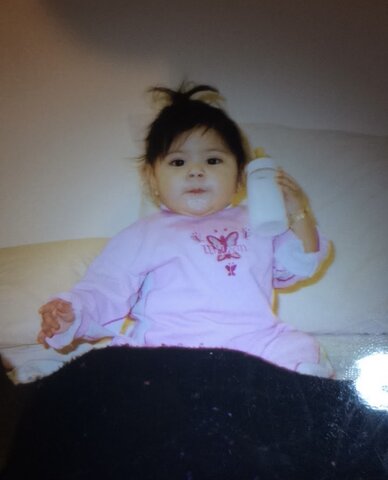 First time holding bottle