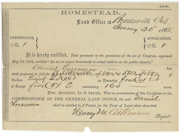 The Homestead Act passed
