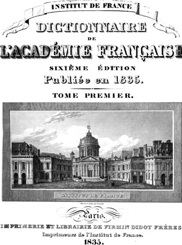DICTIONNAIRE DE L'ACADÉMIE FRANÇAISE