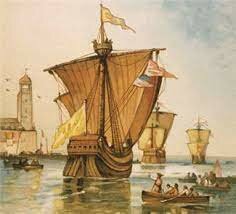 Christopher Columbus Sails the Ocean Blue