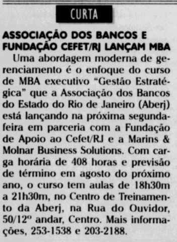 Associação dos Bancos e CEFET/RJ lançam MBA