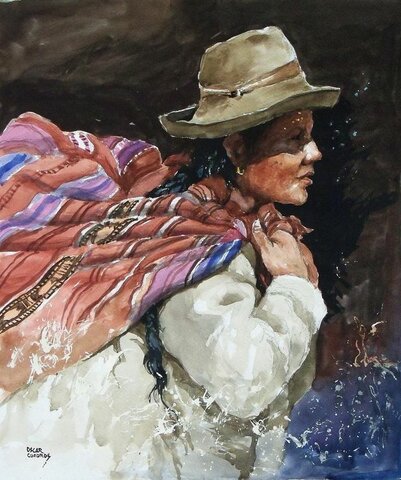 Andean Woman - Oscar Cuadros