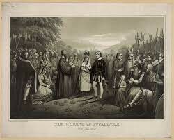 The marriage of John Rolfe and Pocahontas