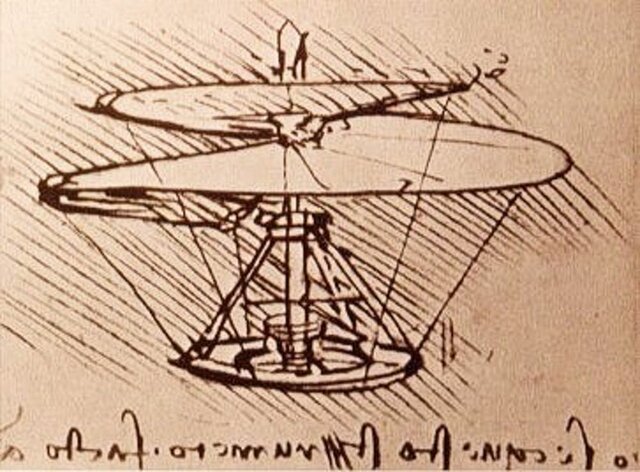 Leonardo da Vinci invented the "aerial screw" in 1489