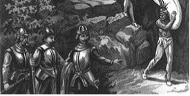 Samuel de Champlain battles an Iroquois party and declares Vermont for France