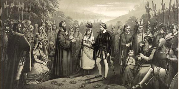 Pocahontas and John Rolfe are married and tobacco is brought to the colony
