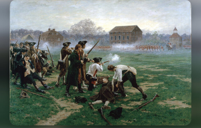 The battle of Lexington and Concord