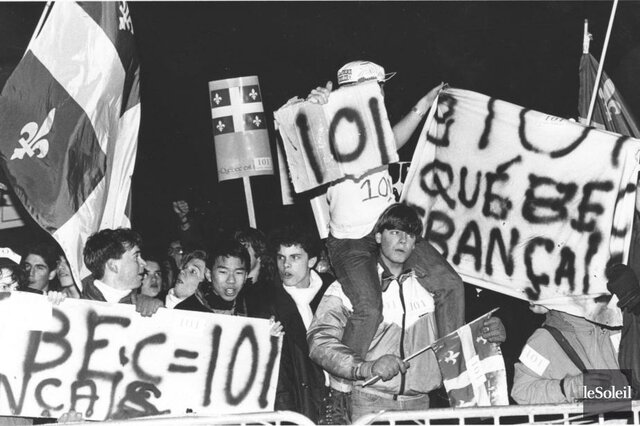 (Québec) Manifestation en faveur de la Loi 101