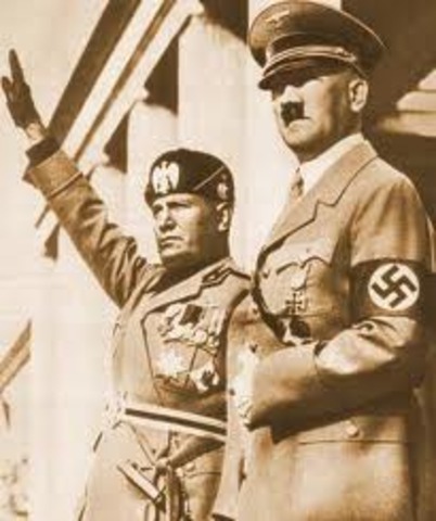 Mussolini joined forces with Germany