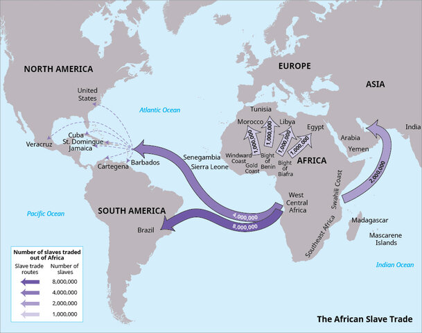 2.Slaves from Africa start being brought to America