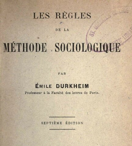 1894 - Las reglas de método sociológico