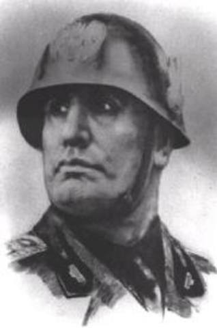 Mussolini joined forces with Germany