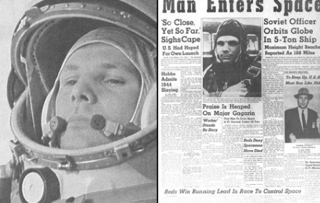 Russians send the first man into space