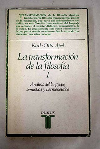 K.O. Apel publica "La transformación de la Filosofía"