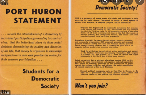 SDS releases its Port Huron statement