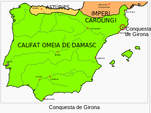 Comencen les conquestes cristianes. Conquesta de Girona.