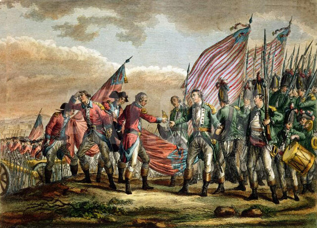 Burgoyne surrenders at Saratoga