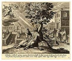 Encuentro de San Agustín con una divinidad.