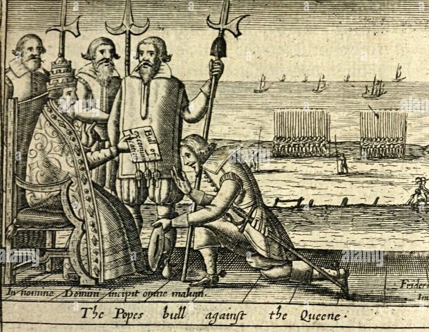 Pope Pius V excommunicates Elizabeth