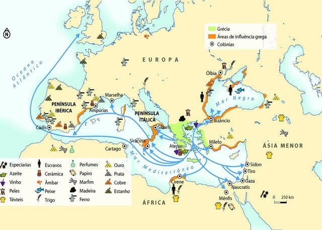 Início da colonização grega no Mediterrâneo