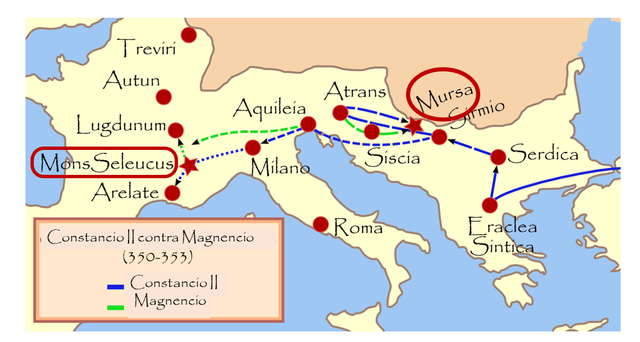 La batalla de Mursa Major (28 de septiembre de 351)