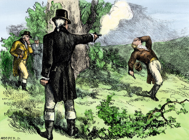 Alexander Hamilton and Vice President Aaron Burr duel