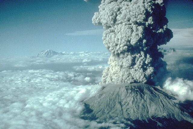 Mt. Saint Helen's erupts