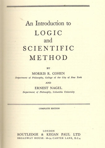 An Introduction to Logic and Scientific Method