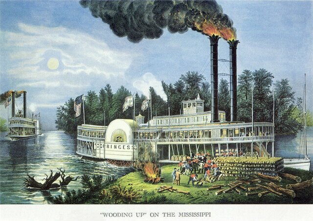 The very first steam-powered ferry service runs