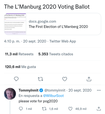 The L'Manberg 2020 Voting Ballot