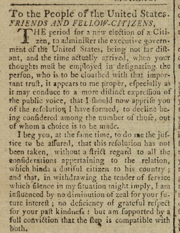 Washingtons fairwell address