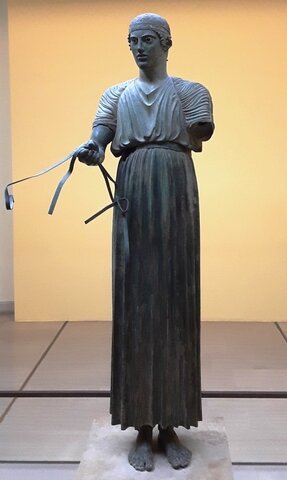 GRECIA. ESCULTURA. Auriga de Delfos 474 a.C.
