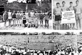 Primer Campeonato del Mundo de Voley Playa en Ipanema, Brasil.